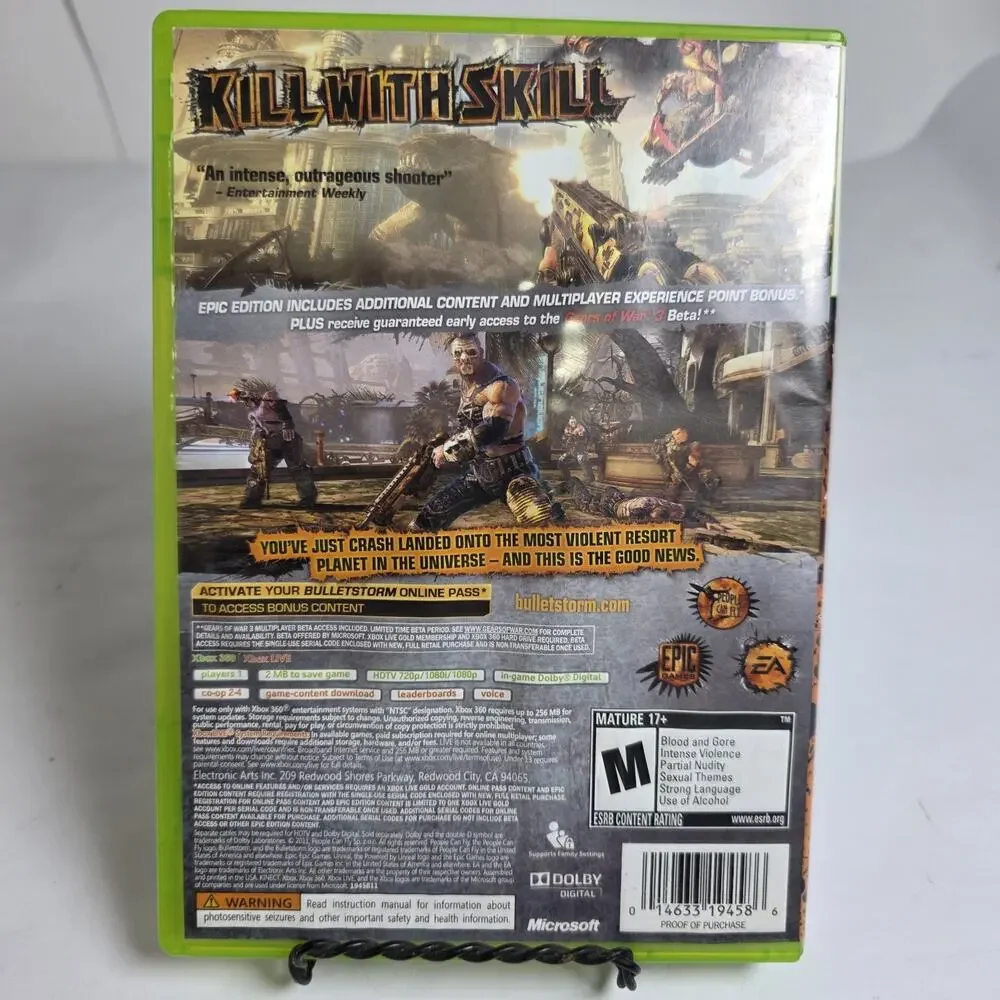 Bulletstorm: Epic Edition (Microsoft Xbox 360) CIB Complete Tested